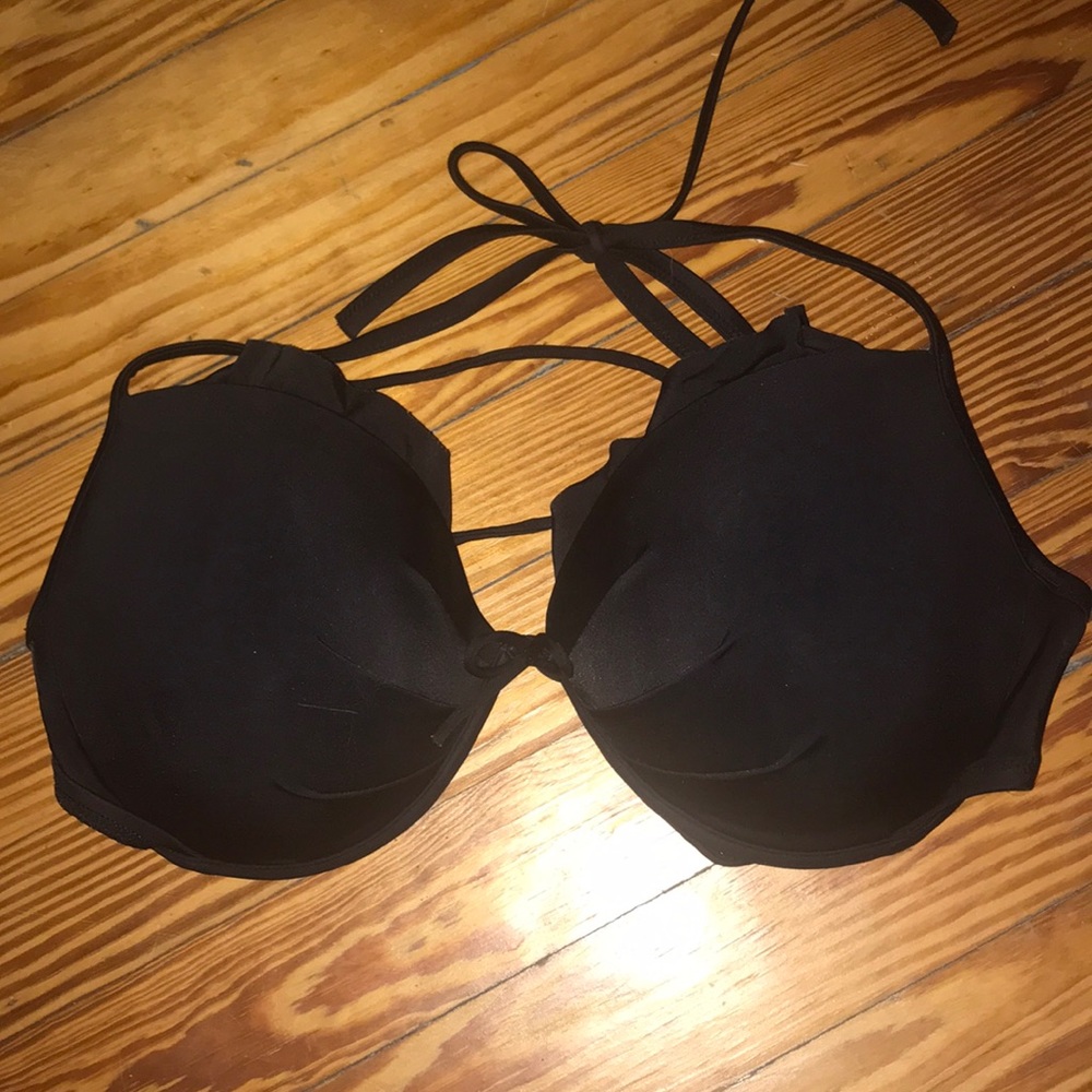 Black Victoria’s Secret Ruffled Swimsuit Top